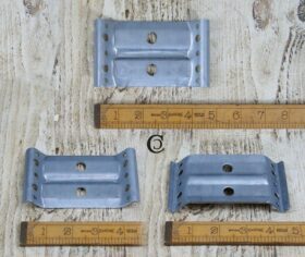 Table Corner Plate (2 Hole) W/ M8 Hex Nut Wood to Metal Dowels