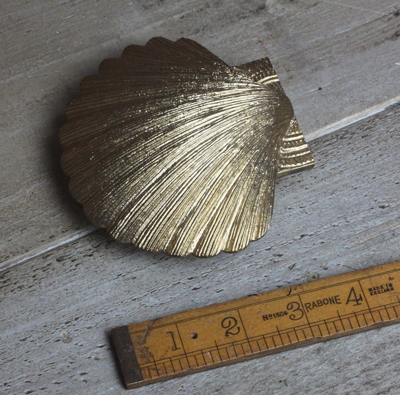 Door Knocker SCALLOP SHELL Solid Natural Brass 100mm