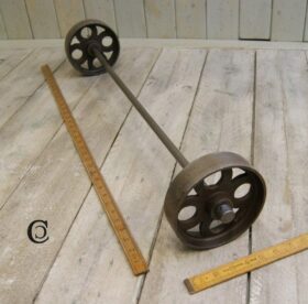 Castor Wheel Set 2 Wheels, 2 Axle, 2 Caps, 1 Rod