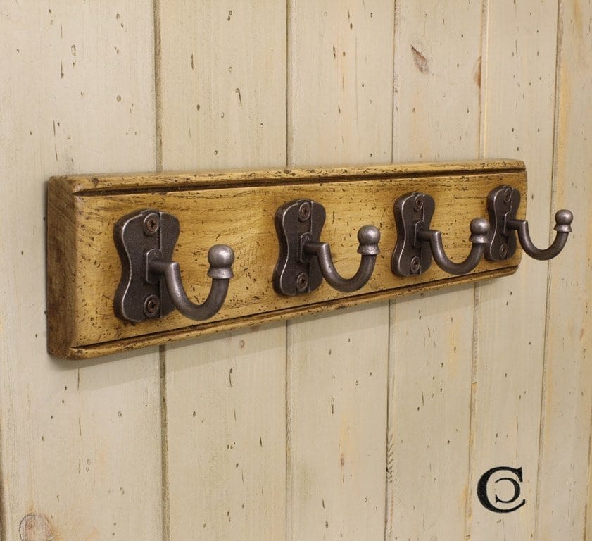 Coat Hook ELSTON cw Back Plate Cast Antique Iron 60mm - Image 2