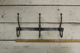 Hook Rail 3 Hook Distressed Galv Patina 190mm x 415mm (Alt E444)