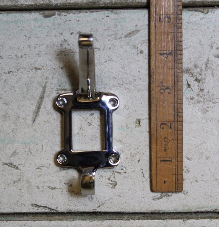 Hat & Coat Hook Takes Ceramic Insert Label Chrome on Brass 113mm