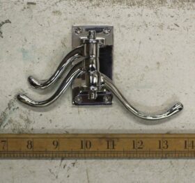 Swivel Hook Triple LUXURY Chrome on Brass 100mm
