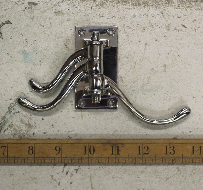 Swivel Hook Triple LUXURY Chrome on Brass 100mm