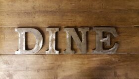 Wall Mounted Letters DINE Antique Finish 200mm High