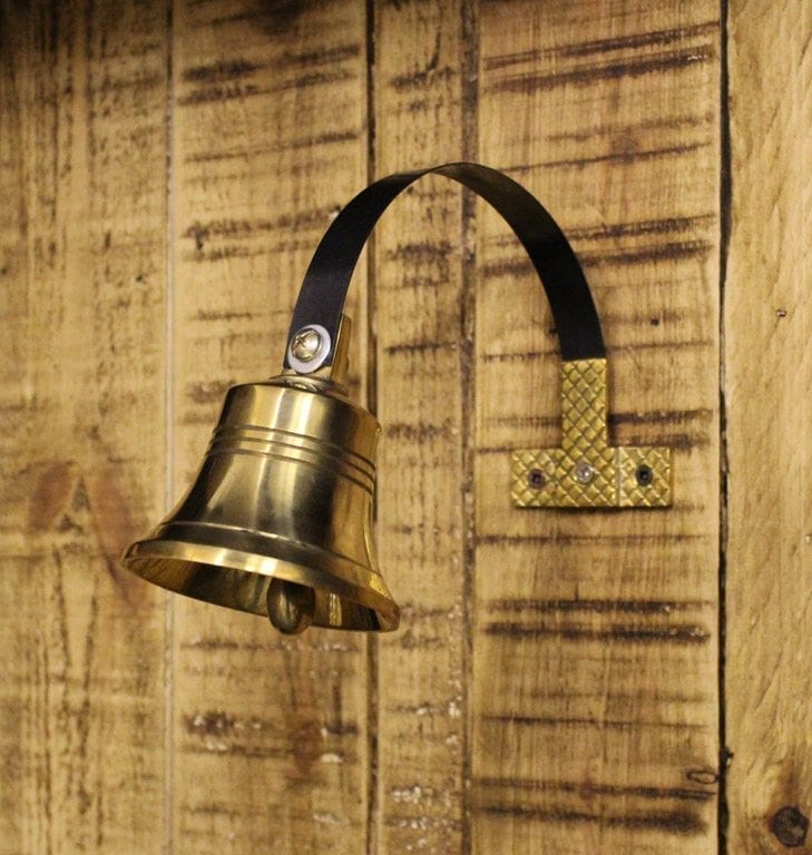 Door Bell on Spring SHOP KEEPER Solid Brass Door Mounted