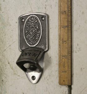 Bottle Opener Plaque Wall Mount MOORS&ROBSON ALES Iron 125mm