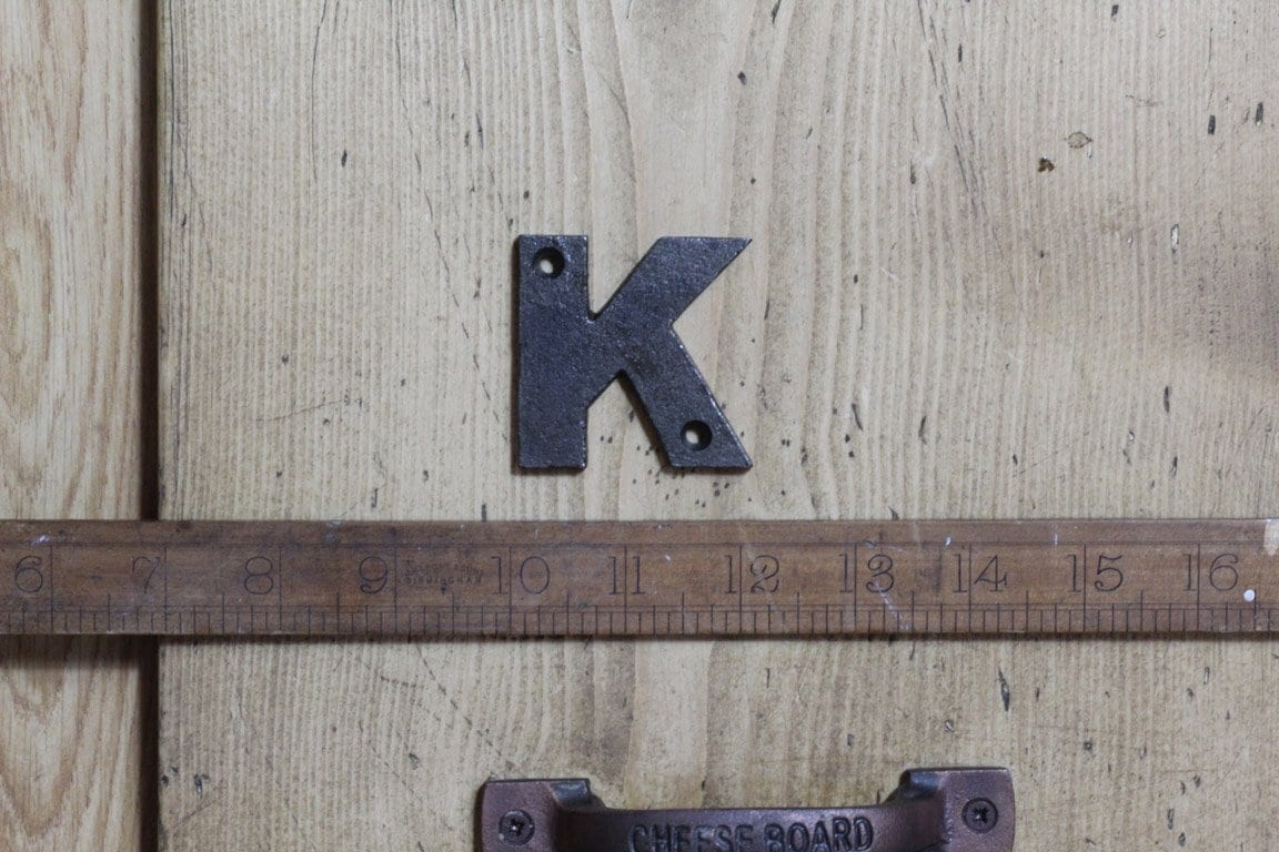 Cast Iron LETTER K Cast Antique Iron 50mm High