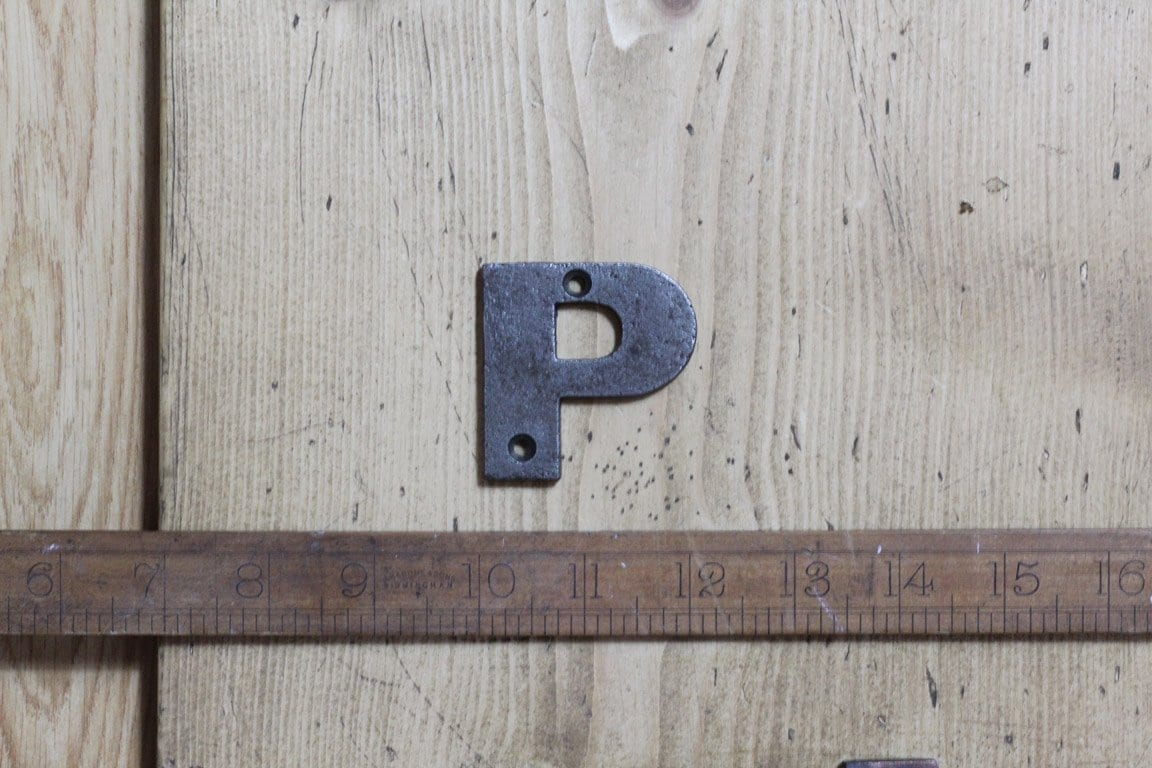 Cast Iron LETTER P Cast Antique Iron 50mm High