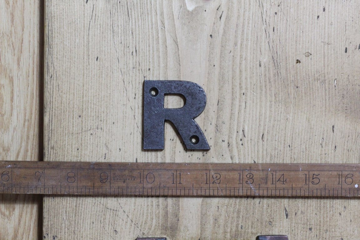 Cast Iron LETTER R Cast Antique Iron 50mm High