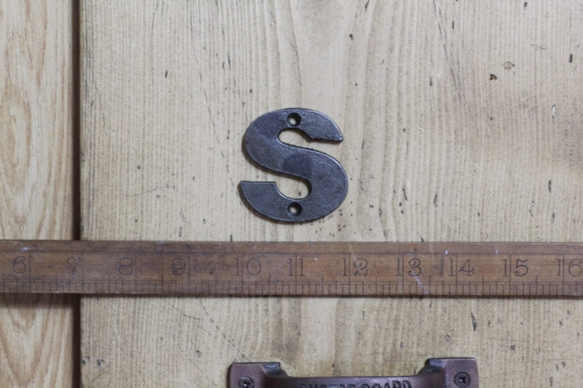 Cast Iron LETTER S Cast Antique Iron 50mm High