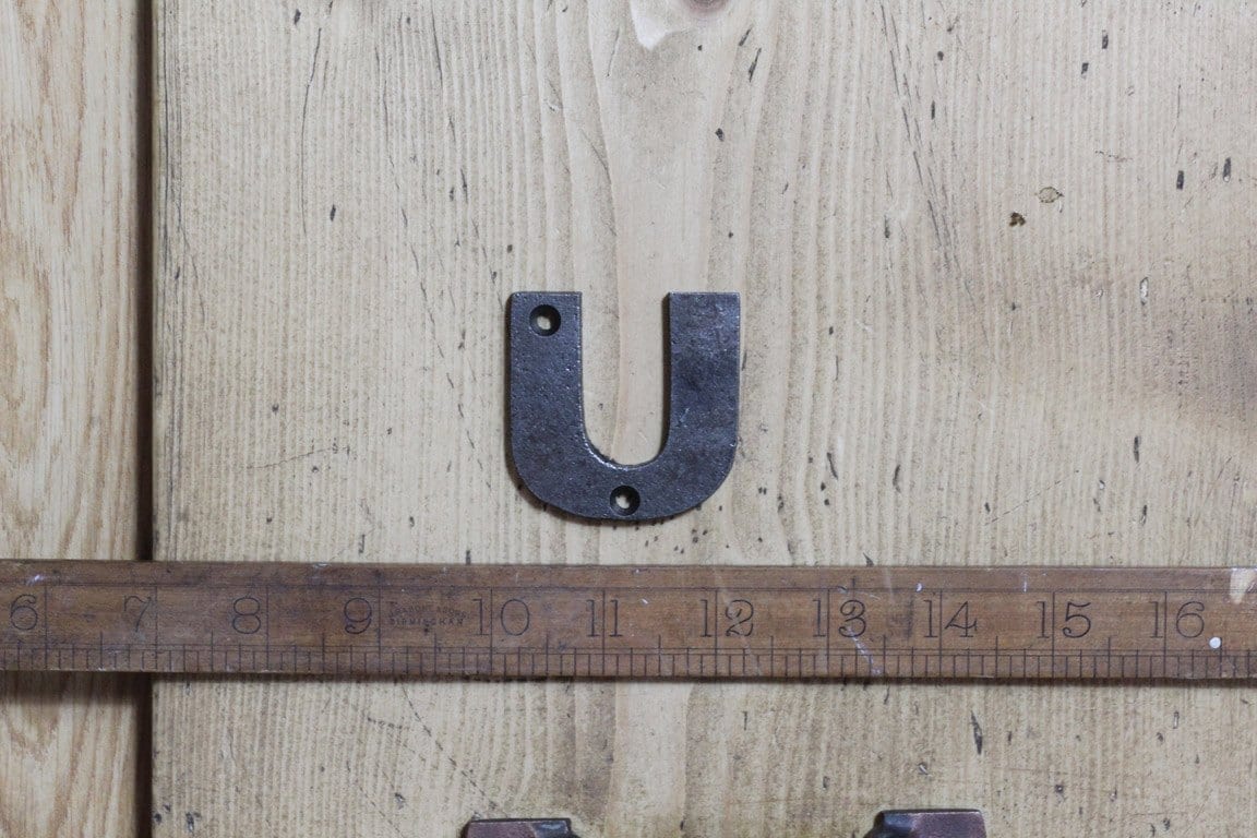 Cast Iron LETTER U Cast Antique Iron 50mm High