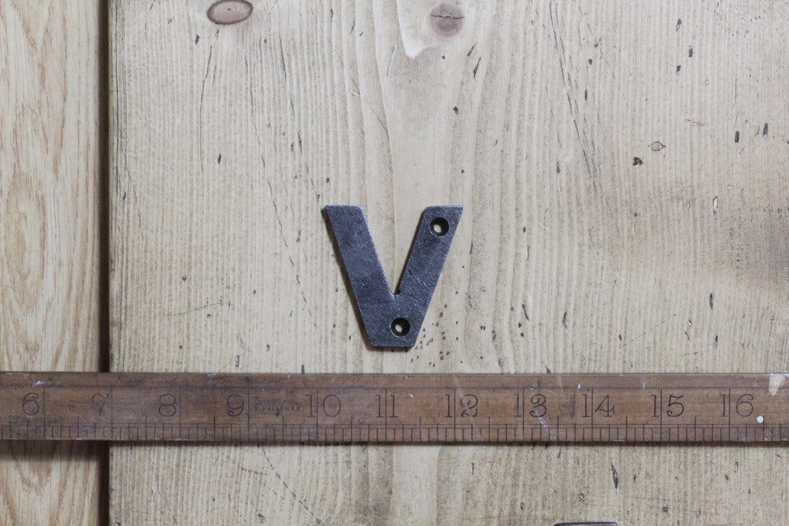 Cast Iron LETTER V Cast Antique Iron 50mm High
