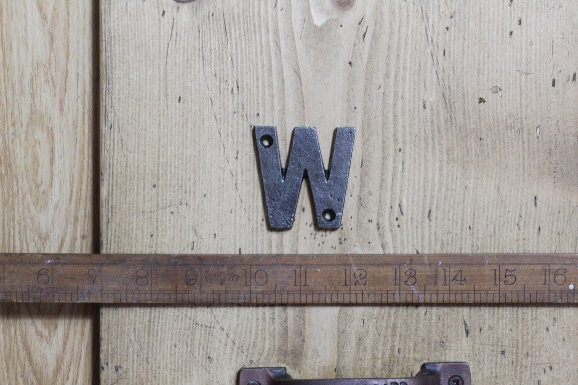 Cast Iron LETTER W Cast Antique Iron 50mm High