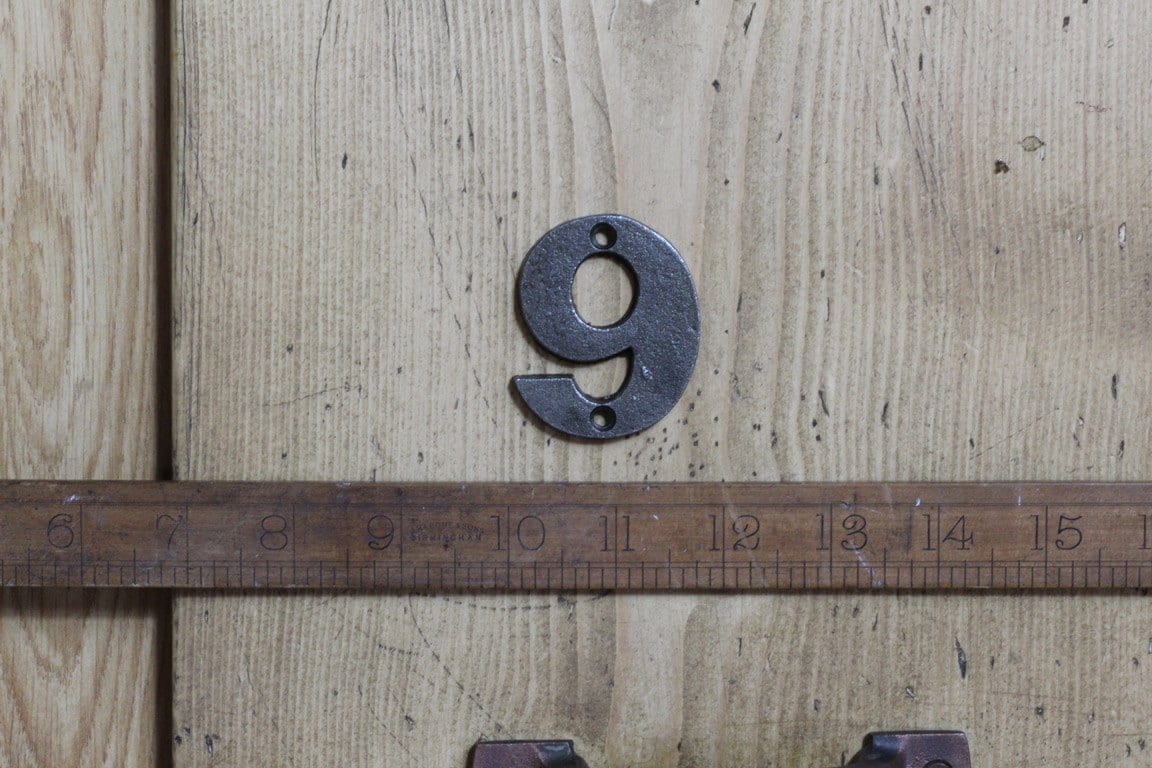 Cast Iron NUMBER 9 50mm High Antique Iron