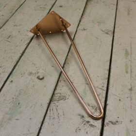 Hairpin Leg 2 Prong Polished Copper 400mm