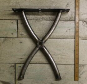 Bench End Frame CURVED CROSS ROMAN Mild Steel 400mm - TBD