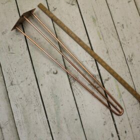 Hairpin Leg 3 Prong Polished Copper 660mm