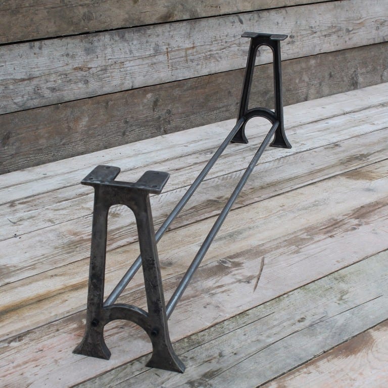Bench End Frame AXDANE 2 Rod holes Cast Antique Iron 400mm x 230mm - Image 2