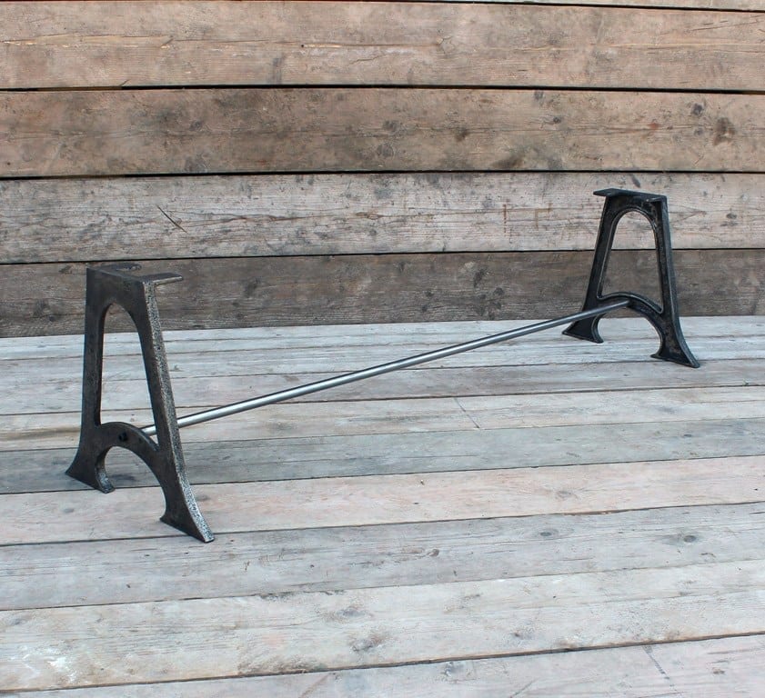 Coffee Table End Frame AXDANE 2 Hole Cast Iron 400mm x 400mm - Image 2