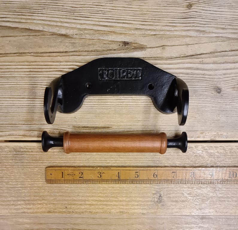 Toilet Roll Holder TOILET Drop In PECKHAM Black Epoxy 150mm - TBD - Image 2