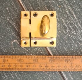 Cupboard Catch Oval Knob WITHAM Solid Brass 55mm