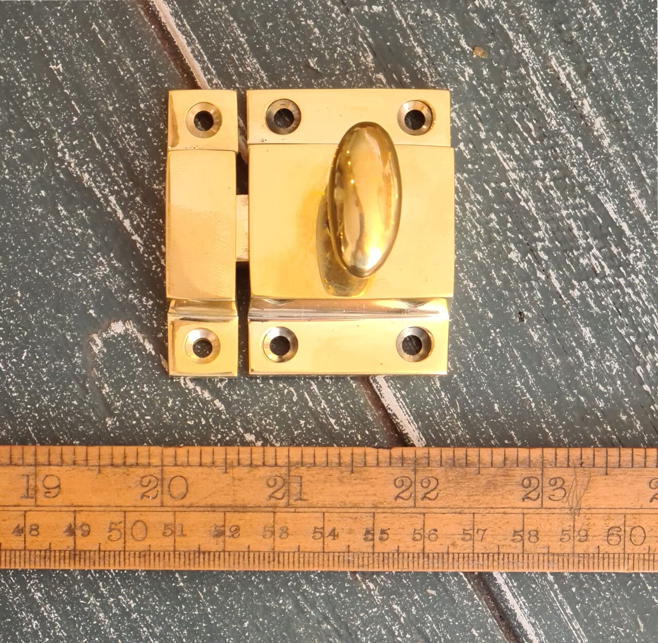 Cupboard Catch Oval Knob WITHAM Solid Brass 55mm