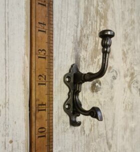 Hat and Coat Hook NOBLE Antique Iron 90mm High 55mm Protrusion