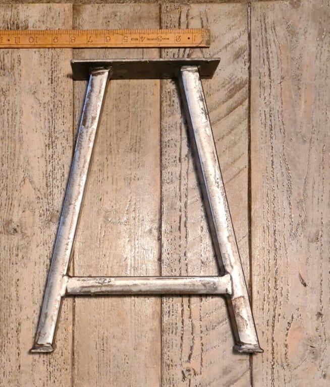 Bench End Frame A Frame 50x25 Box Section 400mm High - Top 100x210, Legs 180<225 Antique Iron