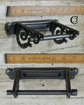 Toilet Roll Holder SCROLL Sides Antique Iron 180mm Alt. 49.625.AI.180