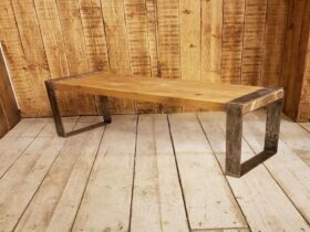 Bench End Coffee Table SLEEPER Antique Iron 410mm x 300mm Gap 47mm