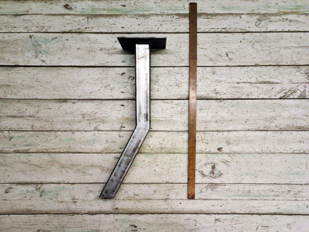 Table Leg DOG LEG Antique Iron 50mm Box Section 710mm