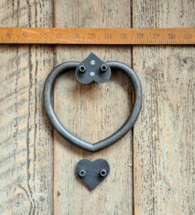 Door Knocker LOVE HEART Shape Heart Strikers Antique Iron 150mm