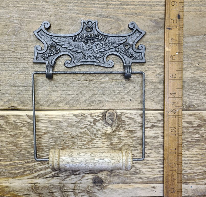 Toilet Roll Holder FALCON Wire & Wood - Antique Iron
