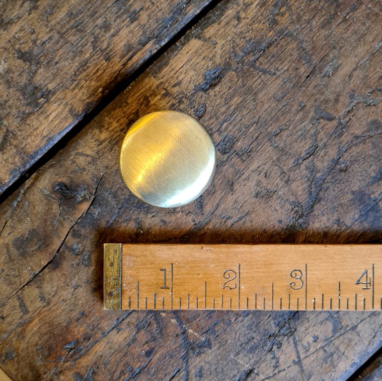 Knob Plain Shaker Antique Brass on Cast Iron 32mm Diameter - Image 2