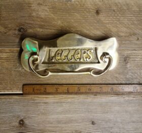 Letter Box Plate LETTERS Brass with Knocker 220mm Alt 01.352