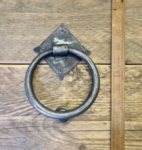 Door Knocker Round CONSORT Heavy Hand Forged Antique Iron 140mm