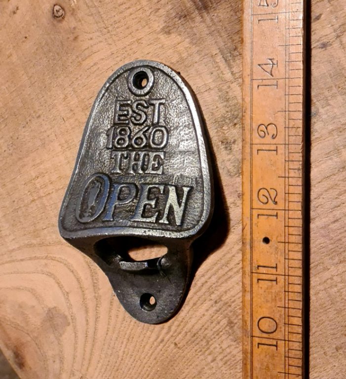 Bottle Opener Wall Mounted GOLF THE OPEN Cast Antique Iron - Image 2