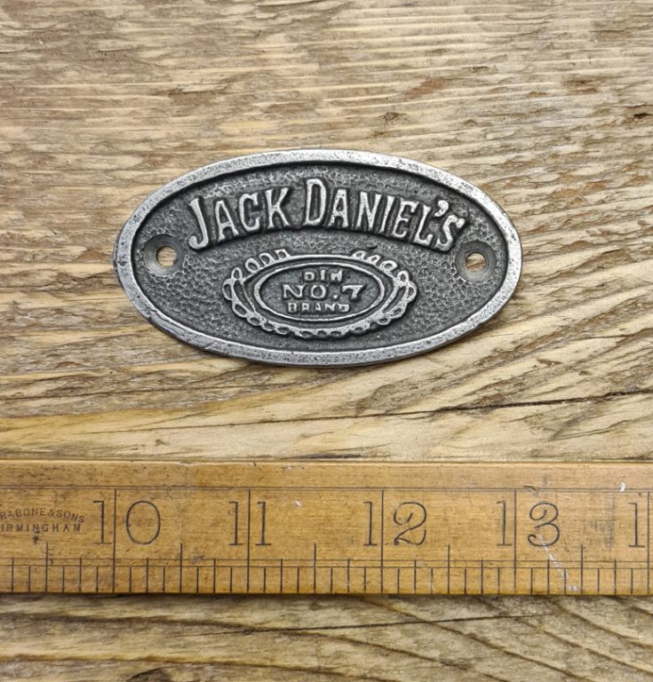 Plaque Oval JACK DANIELS Antique Iron 80mm x 42mm