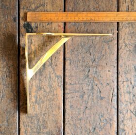 Shelf Bracket GALLOWS Plain Lugs Polished Brass 203mm x 213mm