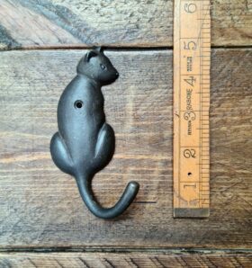 Coat Hook CAT Looking Sideways Cast Antique Iron 123mm