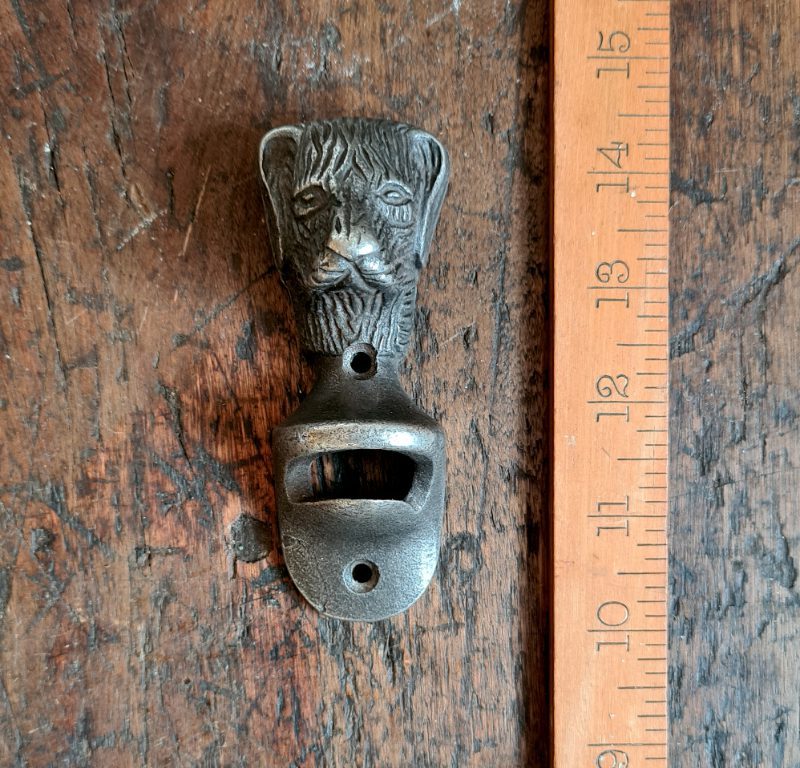 Bottle Opener Wall Mounted DOG FACE Cast Antique Iron - TBD - Image 2