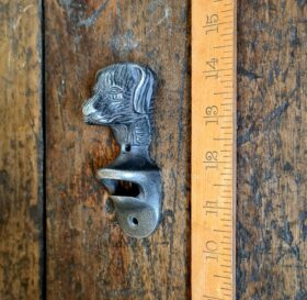Bottle Opener Wall Mounted DOG FACE Cast Antique Iron - TBD