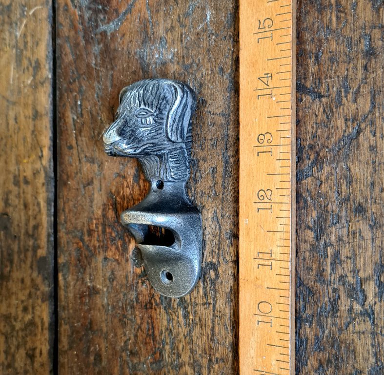 Bottle Opener Wall Mounted DOG FACE Cast Antique Iron - TBD