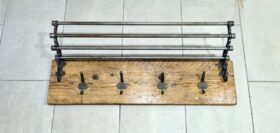 Luggage Carriage Rack PULLMAN Rough Sawn Timber Rods & Shelf brackets 900mm