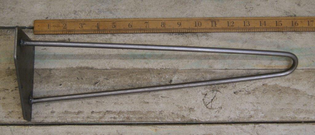 Hairpin Leg 2 Prong Antique Iron 400mm