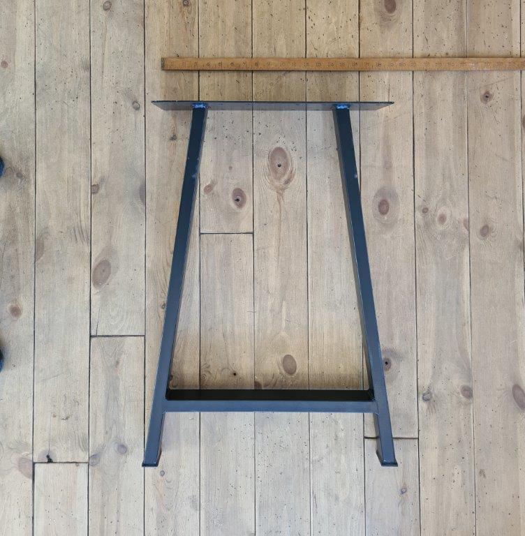 Table End Frame A Frame 50x25 Box Section 710mm High Top 450x150 Satin Black - Image 4