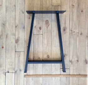 Table End Frame A Frame 50x25 Box Section 710mm High Top 450x150 Satin Black