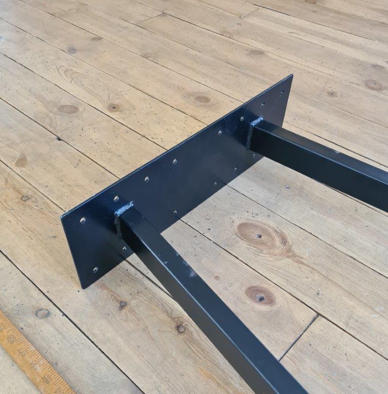 Table End Frame A Frame 50x25 Box Section 710mm High Top 450x150 Satin Black - Image 2