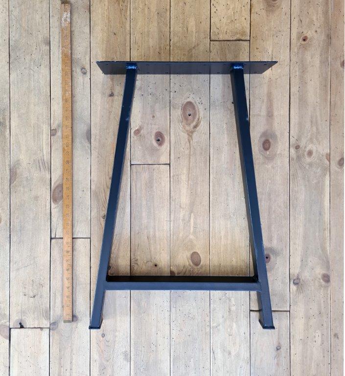 Table End Frame A Frame 50x25 Box Section 710mm High Top 450x150 Satin Black - Image 3